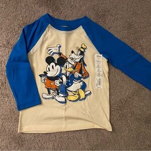NWT Disney Kids Blue and Cream Long Sleeve Shirt